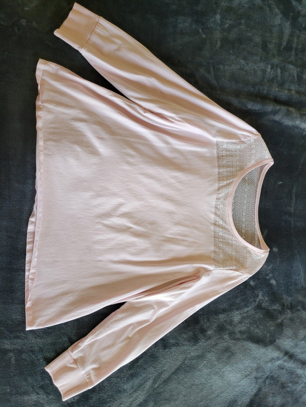 Cacique Light Pink Lace Detail Top